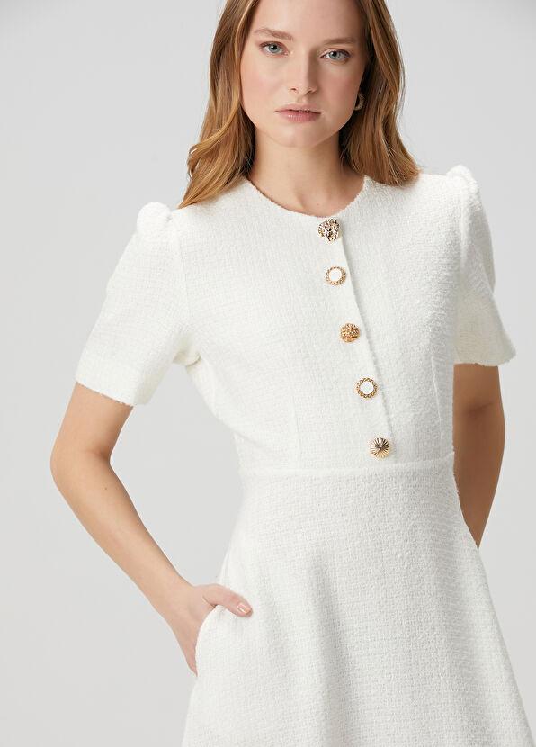 Beymen Club Kırık Beyaz Midi Elbise - 2