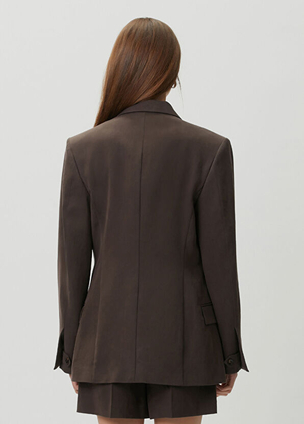 Retori Brown Double-Breasted Linen Jacket - 4