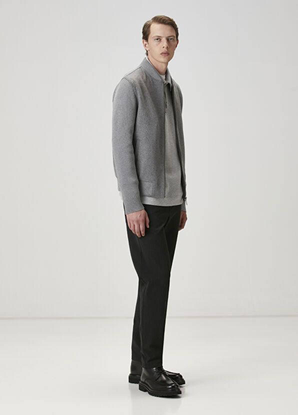 Beymen Club Grey Cachet Garnish Wool Bomber Knit Coat - 2