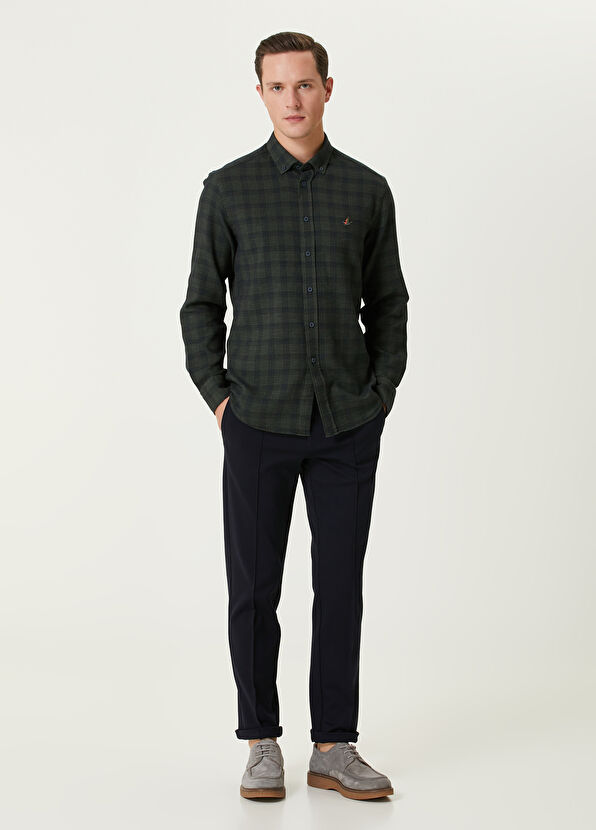 Beymen Club Comfort Fit Lacivert Petek Ekose Desenli Gömlek - 3