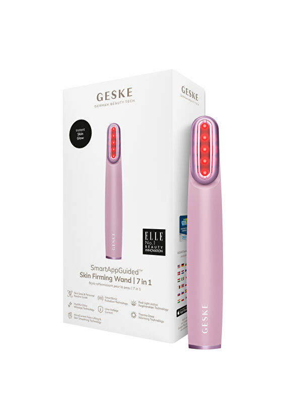 Geske Rotatable Head Skin Firming Wand Pink Titreşimli Döner Başlıklı Led Terapili Cilt Sıkılaştırıcı Yüz Bakım Cihazı - 4