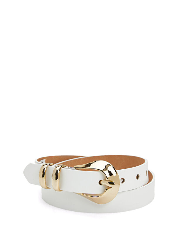 Beymen Club Beyaz Kadın Deri Kemer - 3