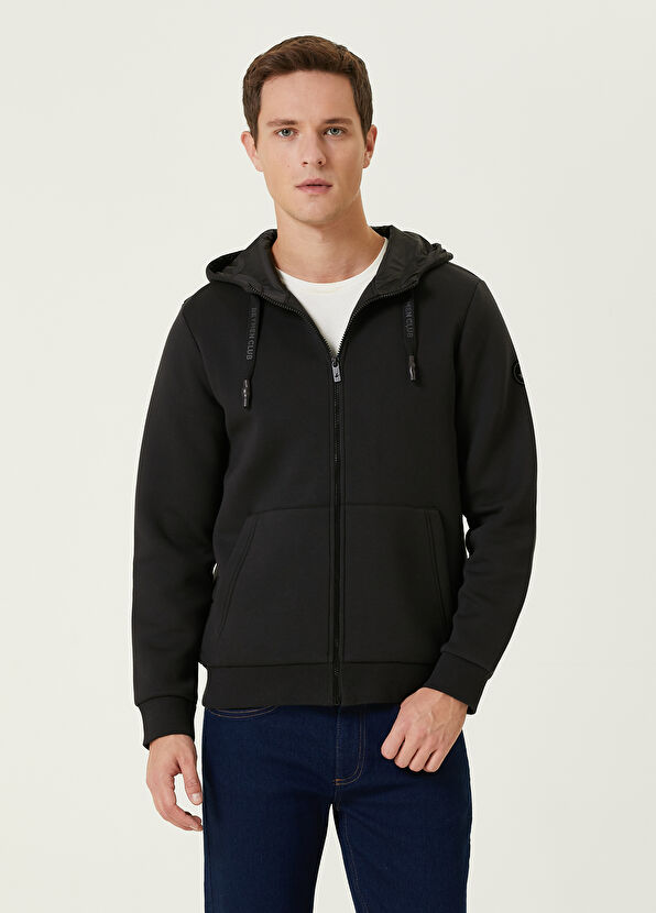 Beymen Club Siyah Kapüşonlu Jersey Mont - 1