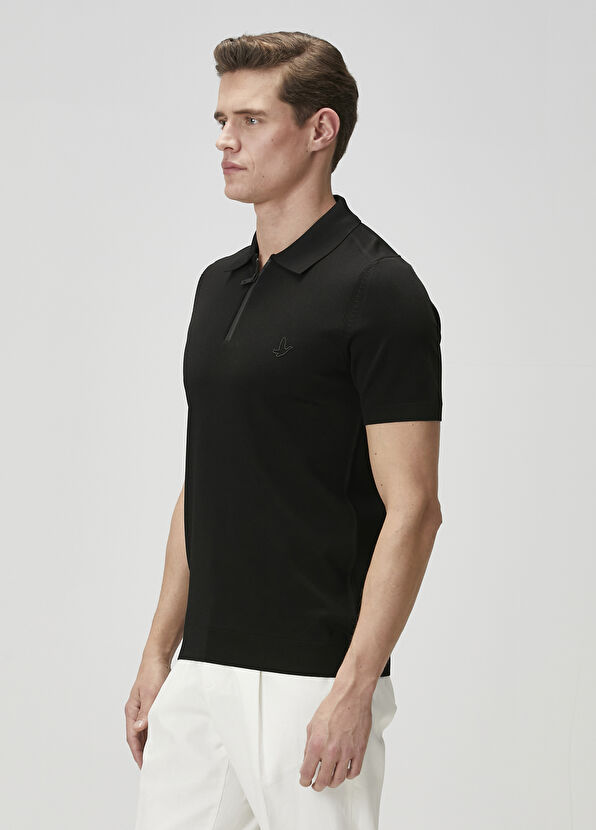 Beymen Club Black Short Sleeve Polo Sweater - 4