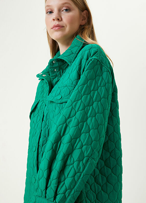 Beymen Club Yeşil Klasik Yaka Kapitoneli Dış Gömlek - 4