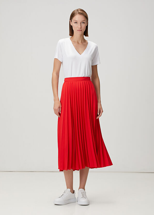 Beymen Club Nar Çiçeği Plisoleil Midi Krep Etek - 1