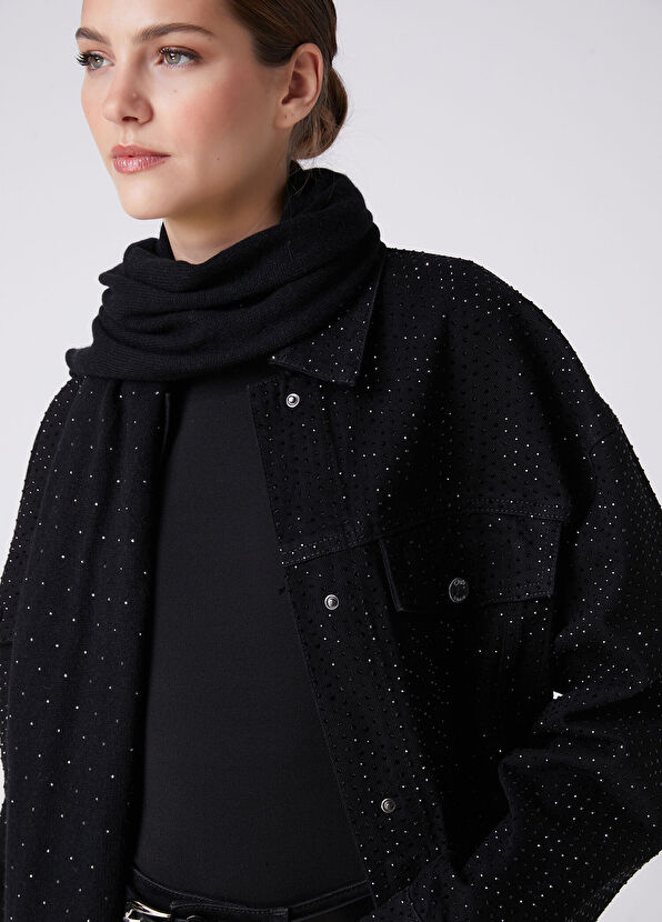 Beymen Club Black Hotfix Oversize Trucker Denim Jacket - 2