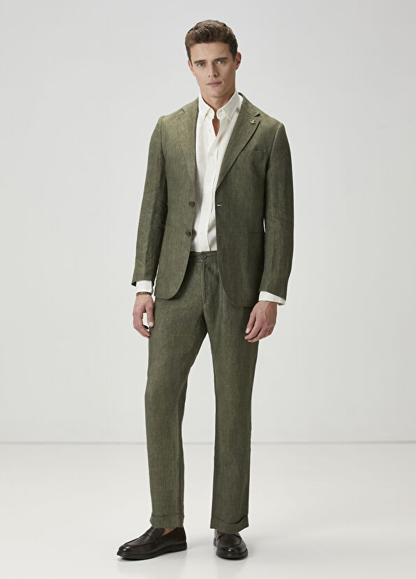Beymen Club Khaki Linen Trousers - 1