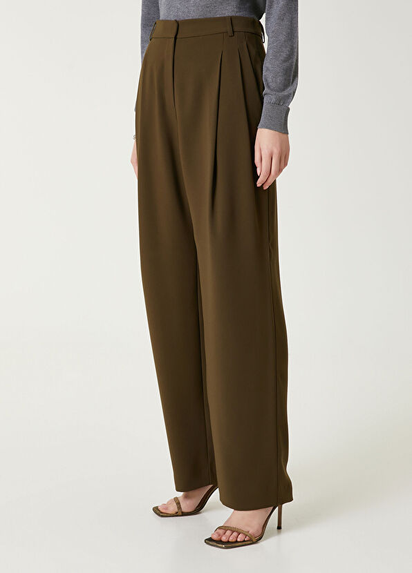 Beymen Club Khaki Crepe Palazzo Pants - 3