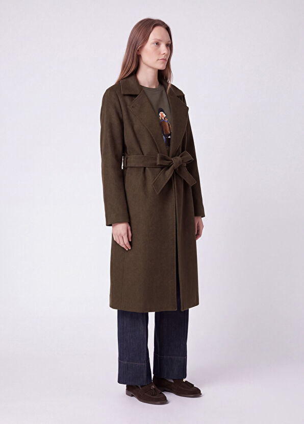 Beymen Club Brown Belted Cashmere Coat - 3