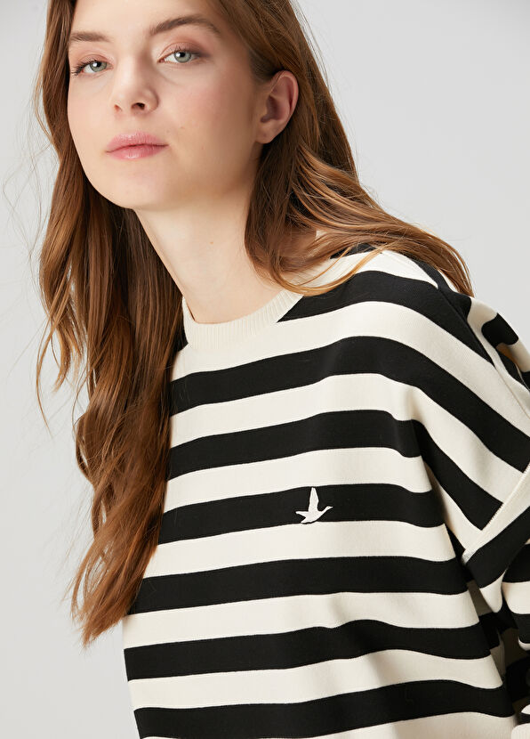 Beymen Club Siyah Ekru Çizgili Kazak - 2