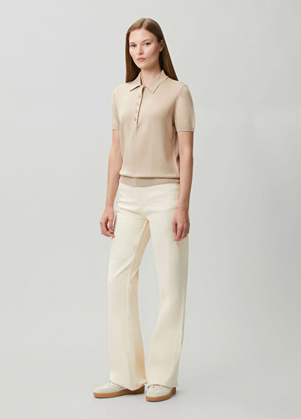 Beymen Club Beige Short Sleeve Polo Sweater - 2