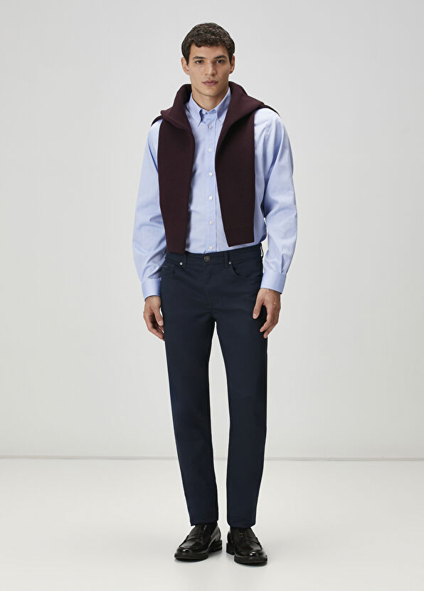 Beymen Club Relax Fit Koyu Mavi Non-iron Oxford Gömlek - 3