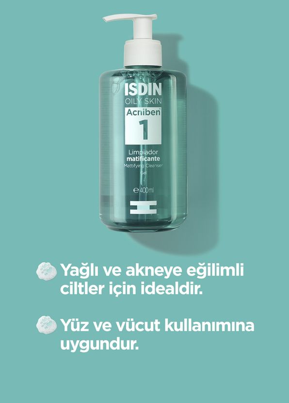 Isdin Acnıben Facial Cleanser Gel  Karma Yağlı Ciltler İçin Yüz ve Vücut Temizleme Jeli 400 ml - 3