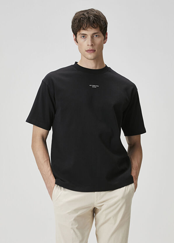 Drôle De Monsieur Siyah Logo Baskılı T-shirt - 1