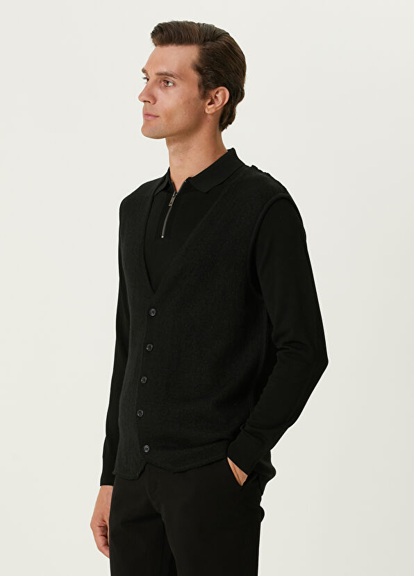 Beymen Club Siyah Yün Yelek - 4