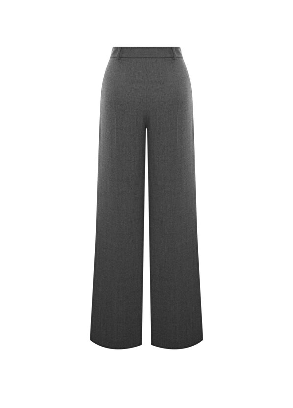 Rawe Palma Gri Yün Bol Paça Kadın Pantolon - 2