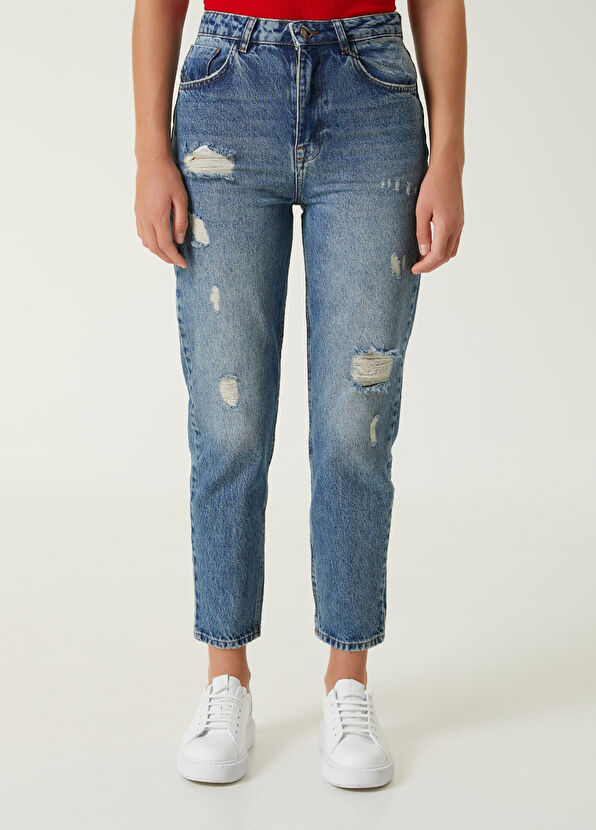 Beymen Club Blue Distressed Jean Trousers - 2