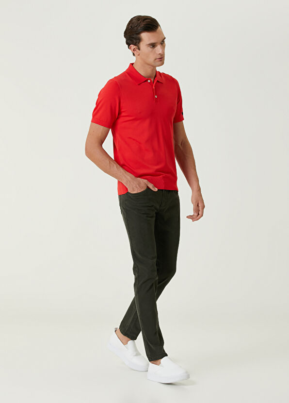 Beymen Club Kırmızı Polo Yaka Kaz Jakarlı Kısa Kollu Triko - 3