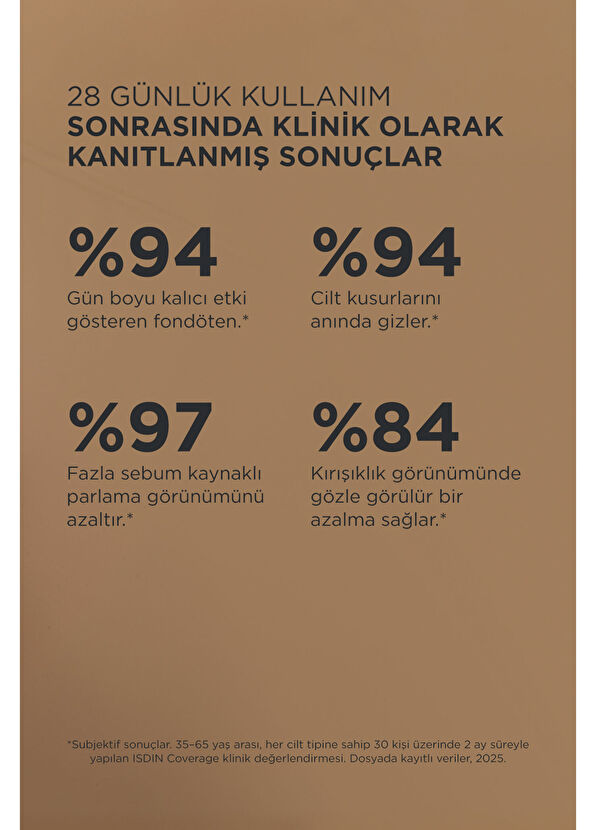 Isdin Coverage SPF50+ Yüksek Korumalı Yaşlanma Karşıtı Fondöten 30 gr  - 4
