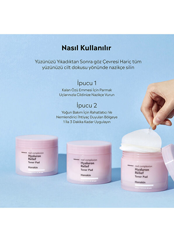 Hanskin Hyaluron Relief Moisturizing Soothing Tonic Pad 60 x 210 ml - 2