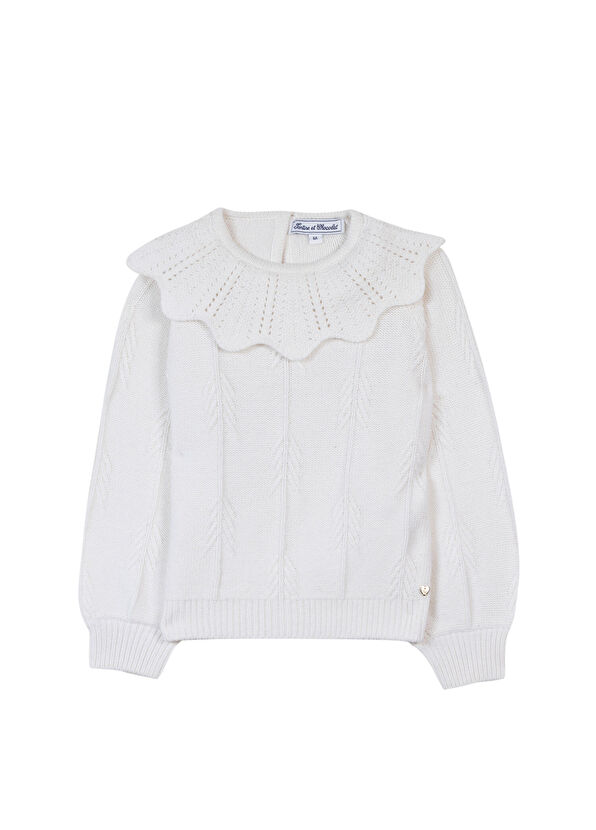 Tartine Et Chocolat Ecru Collar Detailed Girl's Sweater - 1