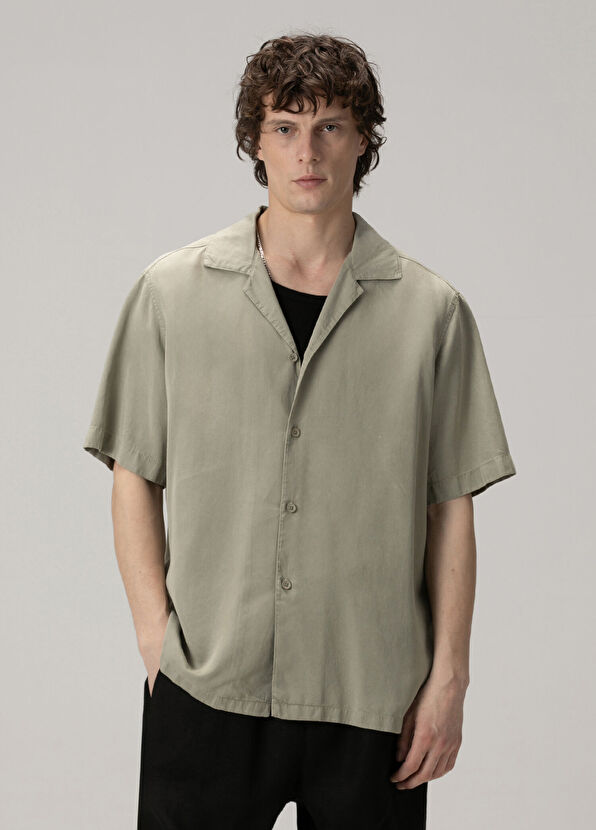 Academia Green Washed Short Sleeved Shirt - 1