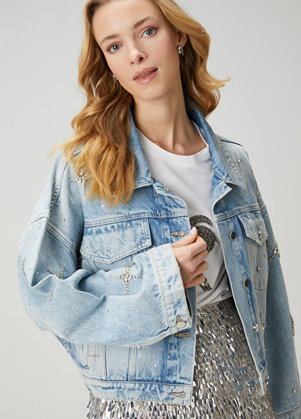Beymen Club Blue Embroidered Denim Jacket - 2