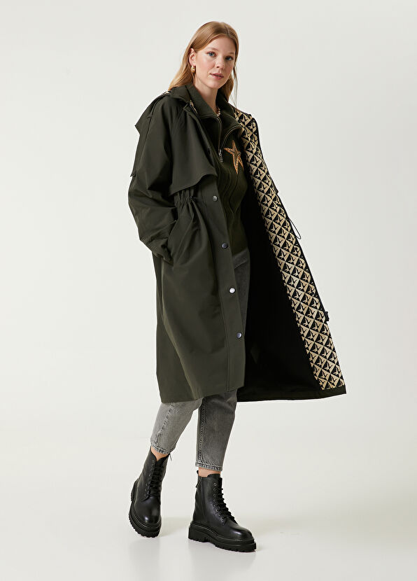 Beymen Club Khaki Hooded Long Windbreaker - 3