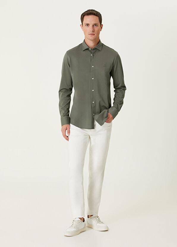 Beymen Club Slim Fit Green Stretch Shirt - 3