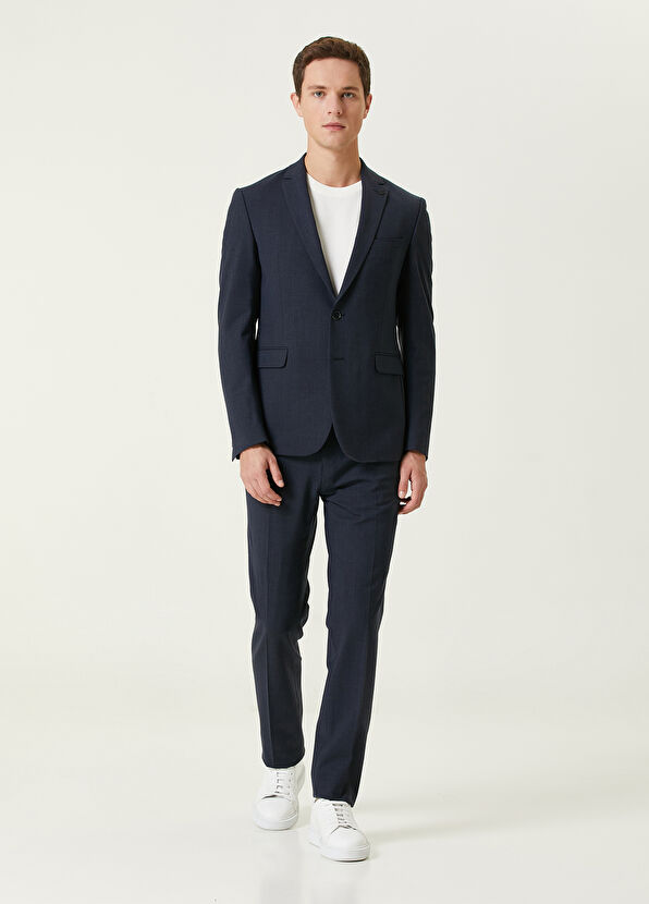 Beymen Club Drop 6 Mikro Desenli Lacivert Yün Takım Elbise - 1