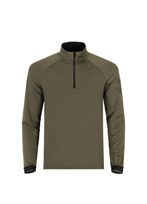 Onemore 631 Turtle Neck With Half Zip Koyu Yeşil Erkek Polar - 1