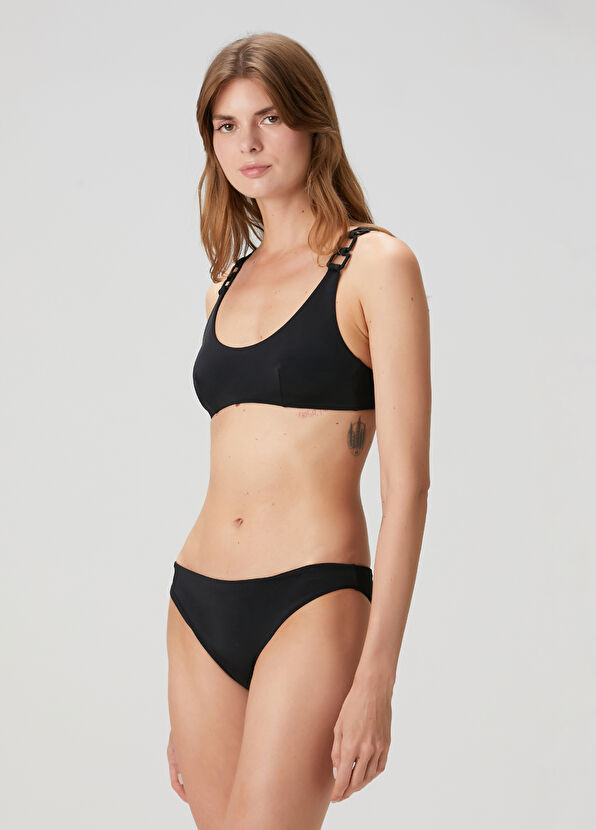 Beymen Club Black Chain Strap Bikini Top - 1
