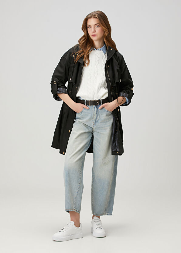 Beymen Club Black Hooded Trench Coat - 3