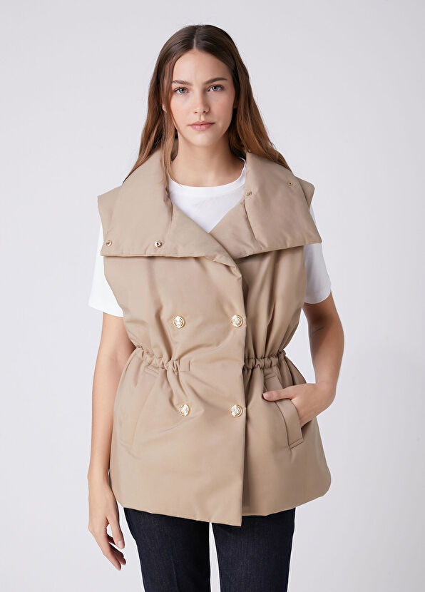Beymen Club Beige Double-Breasted Vest - 3