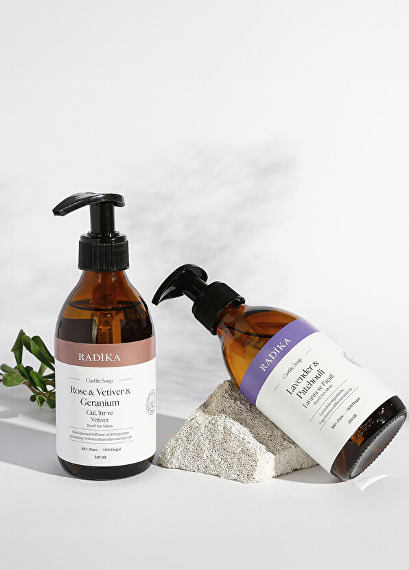 Radika Aromatherapy Paçuli ve Lavanta Cam Şişe Kastil Sabunu 250 ml - 2