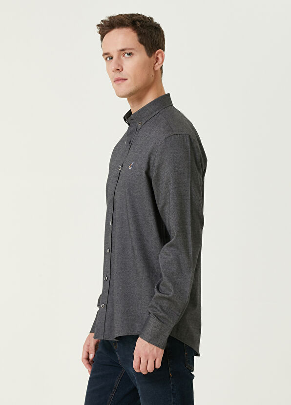 Beymen Club Comfort Fit Antrasit Flannel Gömlek - 3
