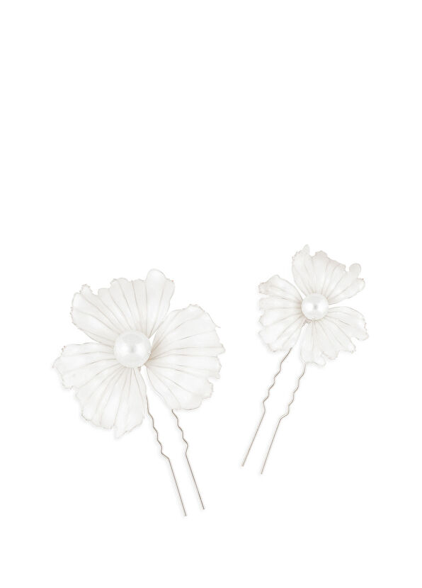 Beck Collection İza Kırık Beyaz İnci 2'li Kadın Duvak Aksesuarı - 1
