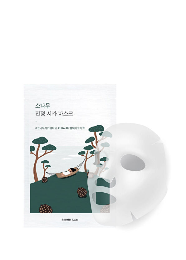 Round Lab Pine Calming Cica Mask Anti-Stress & Anti-Roughness Cica Mask with Pine Extract 27 ml - 1
