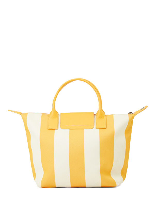 Beymen Club Sarı Beyaz Çizgili Kadın Alışveriş Çantası - 3