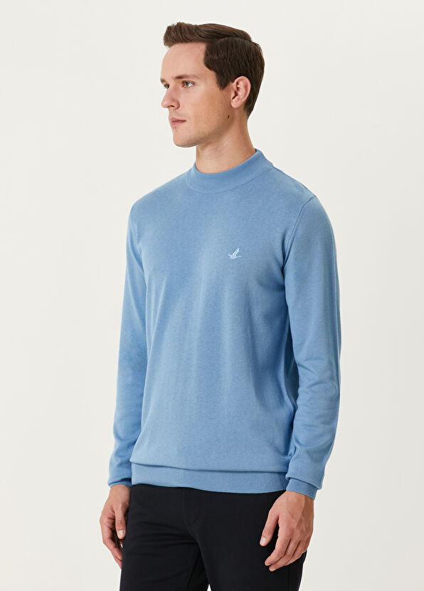 Beymen Club Mavi Yarım Balıkçı Yaka Kazak - 2