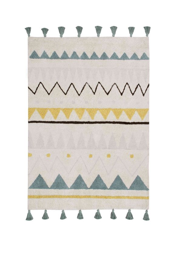 Lorena Canals Vintage Mavi Azteca Natural Çocuk Odası Halı 140x200 cm - 1