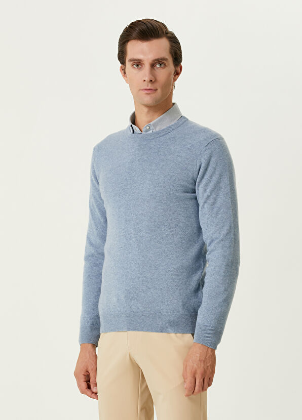 Beymen Club Blue Cashmere Sweater - 4