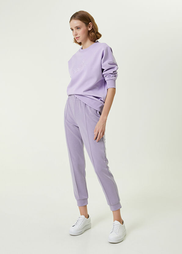 Beymen Club Lila Karalama Kuş Nakışlı Oversized Sweatshirt - 2