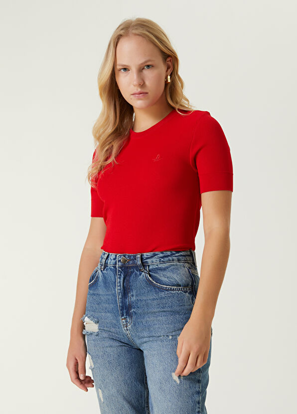 Beymen Club Kırmızı Kısa Kol Pike Triko - 1