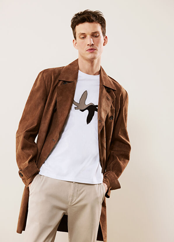 Beymen Club Beyaz Çift Kaz Nakışlı T-shirt - 1