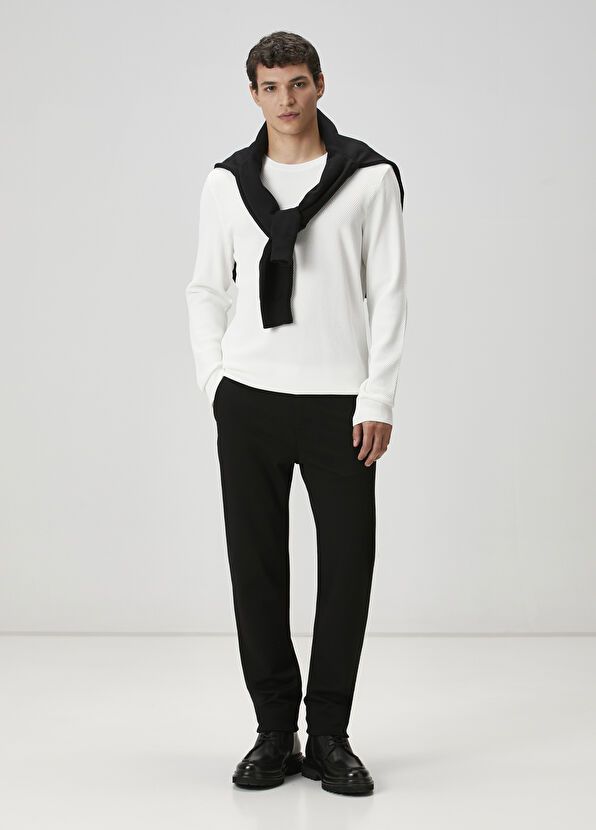 Beymen Club Off-White Honeycomb Knit Textured Sweater - 1
