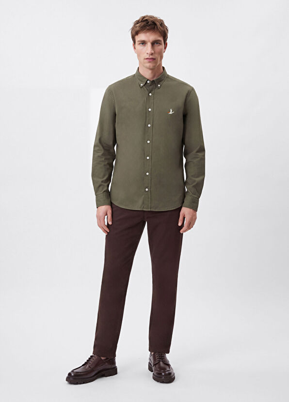 Beymen Club Comfort Fit Khaki Oxford Shirt - 2