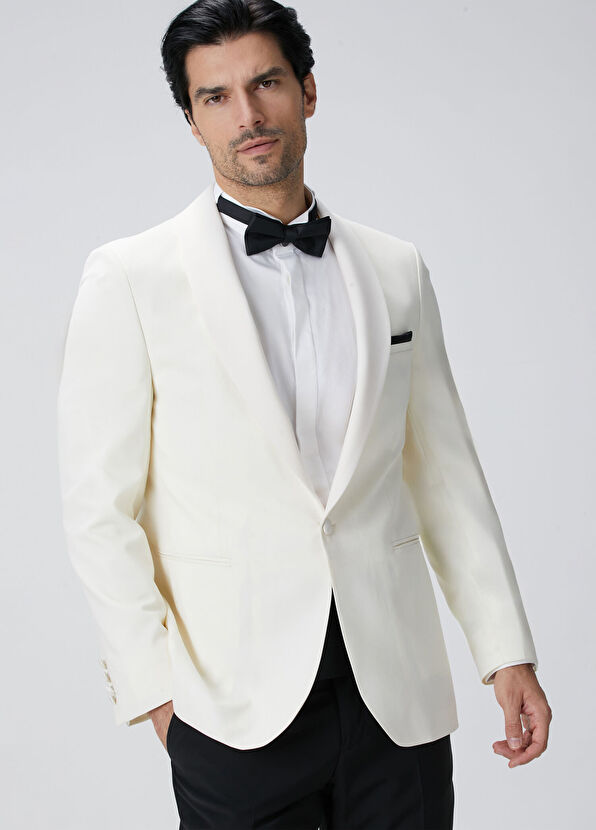 Network Off-White Wool Tuxedo Jacket - 2