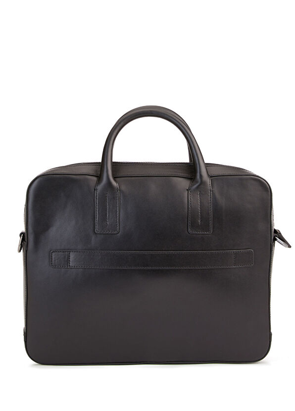 Siyah Erkek Deri Laptop Çantası - Görsel 5